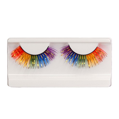 Faux cils arc-en-ciel multicolore