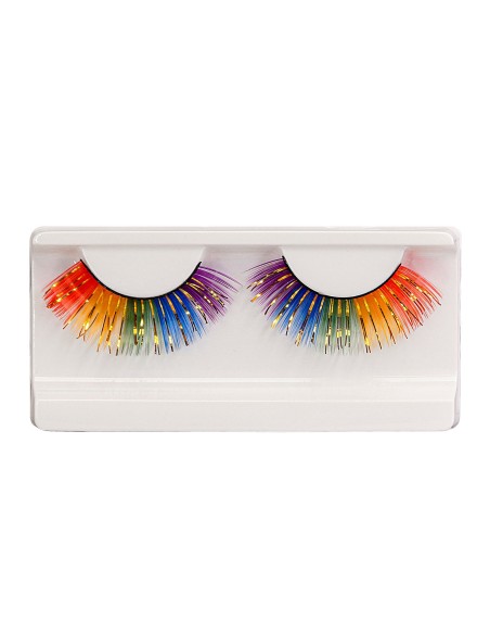 Faux cils arc-en-ciel multicolore