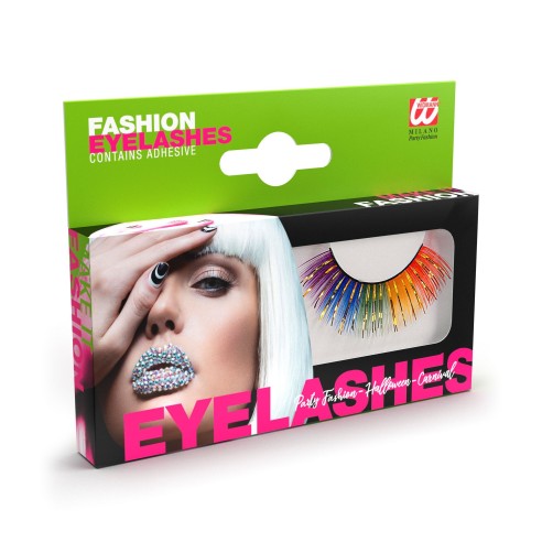 Faux cils arc-en-ciel multicolore