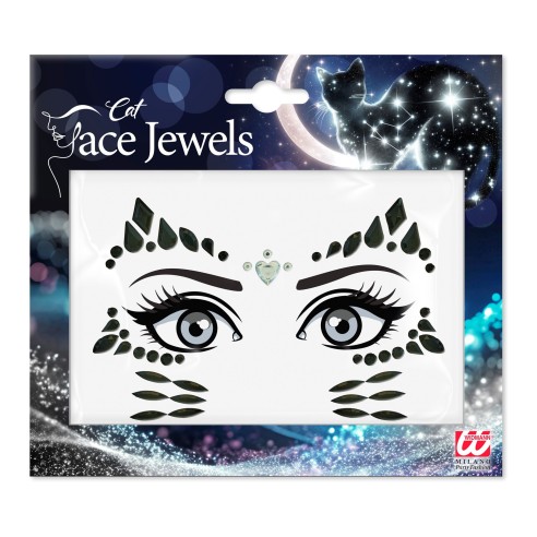 Strass visage maquillage chat noir
