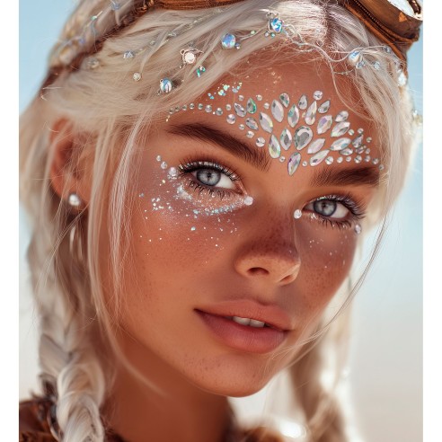 Strass visage maquillage festival