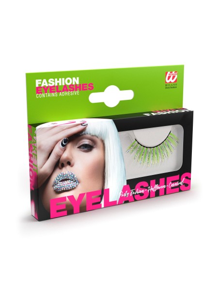 Faux cils verts hologramme