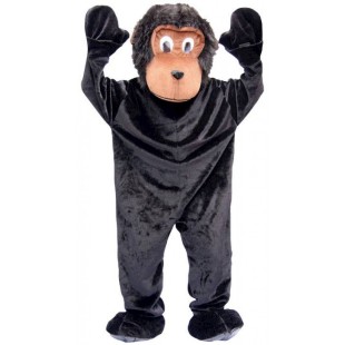 Mascotte singe noir adulte déguisement thème animal chez Festimania