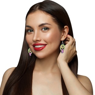 Boucles d'oreilles smiley acid