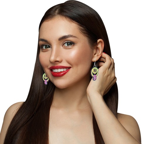 Boucles d'oreilles smiley acid