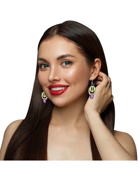 Boucles d'oreilles smiley acid