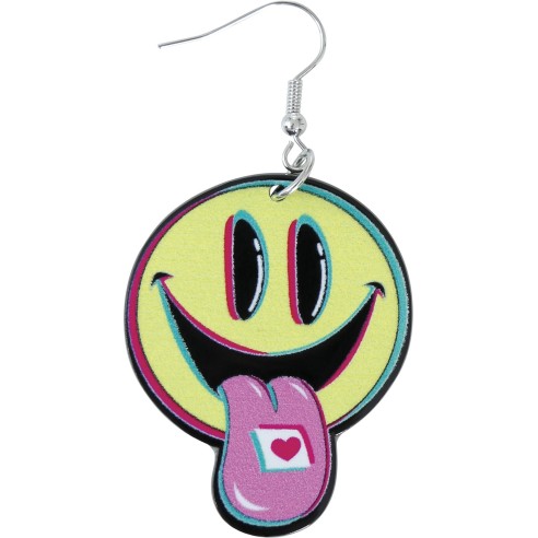 Boucles d'oreilles smiley acid