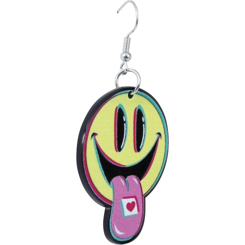 Boucles d'oreilles smiley acid