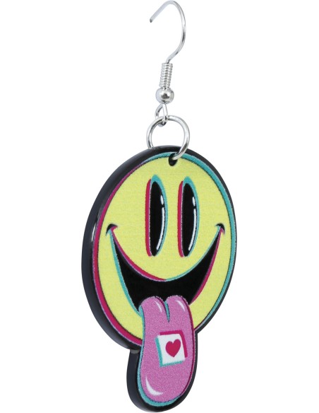 Boucles d'oreilles smiley acid