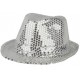 Chapeau funk paillettes argent