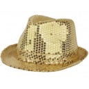 Chapeau funk paillettes or