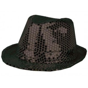 Chapeau funk paillettes noir