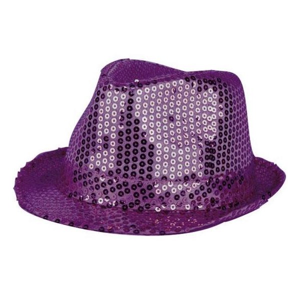 Chapeau funk paillettes violet
