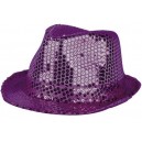 Chapeau funk paillettes violet