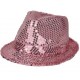 Chapeau funk paillettes rose