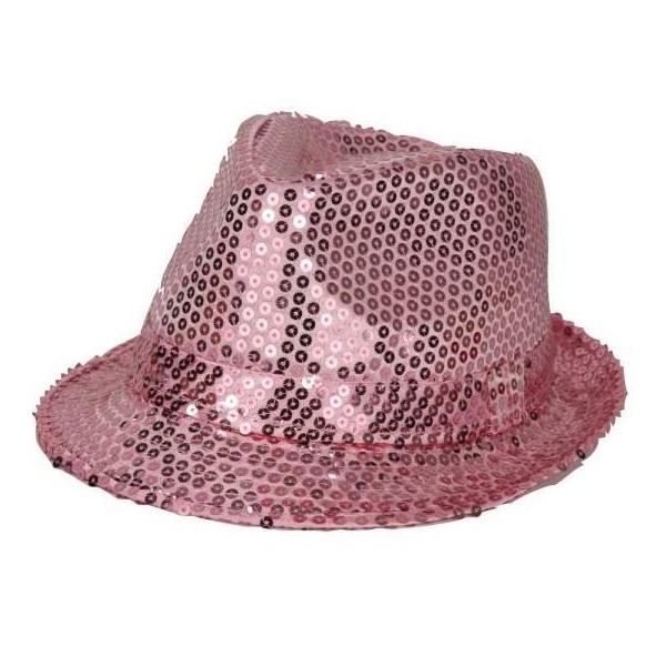 Chapeau funk paillettes rose