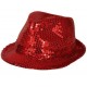 Chapeau funk paillettes rouge