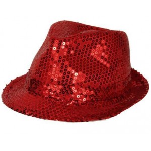 Chapeau funk paillettes rouge
