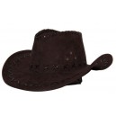 Chapeau cowboy simili cuir marron