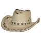 Chapeau cowboy simili cuir blanc