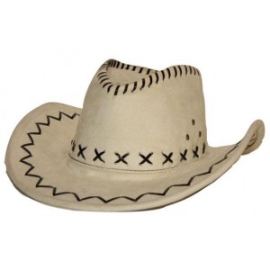 Chapeau cowboy simili cuir blanc