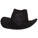 Chapeau cowboy simili cuir noir