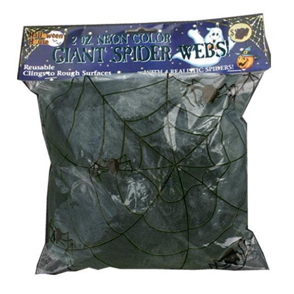 Toile d'araignée noire 50g + 2 araignées - Décoration Halloween