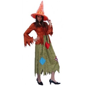 Location costume Sorcière Marron / Vert