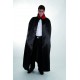 Cape satin noire col rouge 152cm