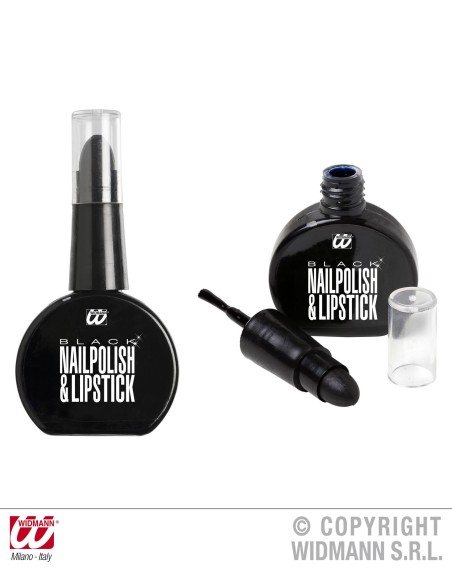 Vernis à ongle + rouge à lèvres noir