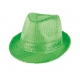 Chapeau paillettes vert fluo