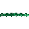 Guirlande pvc St Patrick trèfle vert métal - 8cmx27cm