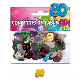 Confettis de table 80 ans