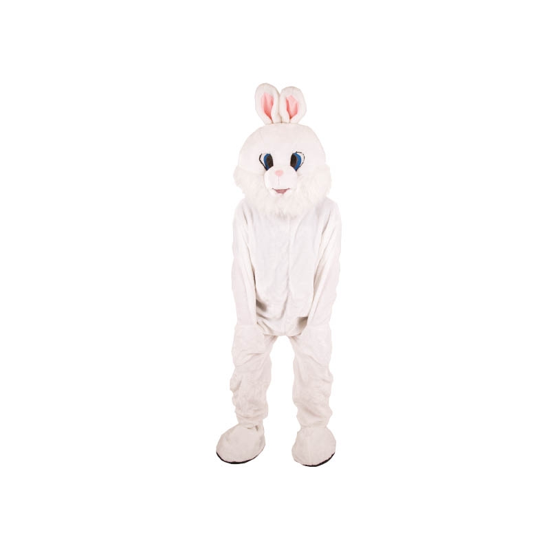 Déguisement adulte mascotte de lapin blanc avec veston dans