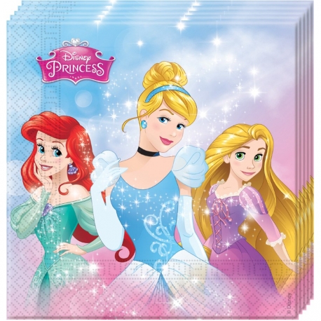 20 Serviettes Princesses Disney 33x33cm