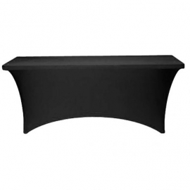 Housse de table rectangulaire lycra noire