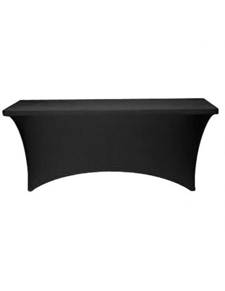Housse de table rectangulaire lycra noire