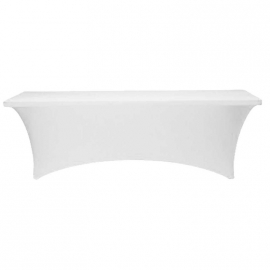 Housse de table rectangulaire lycra blanche