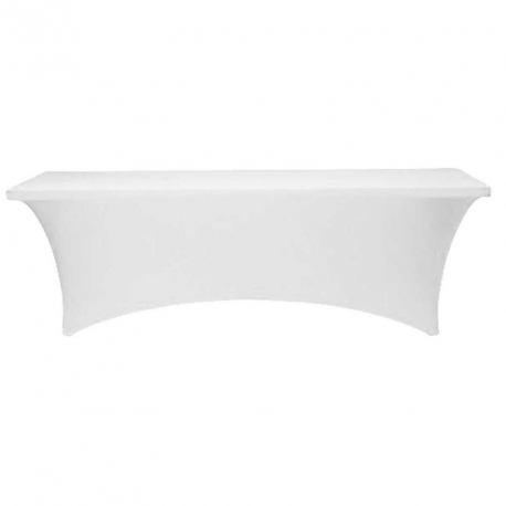 Housse de table rectangulaire lycra blanche