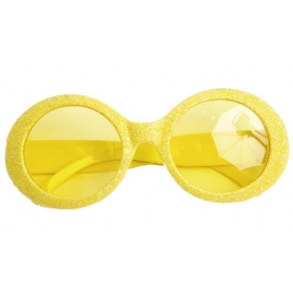 Lunettes disco paillettes - Néon jaune