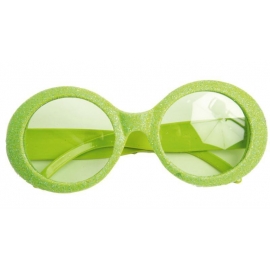 Lunettes disco paillettes - Néon vert