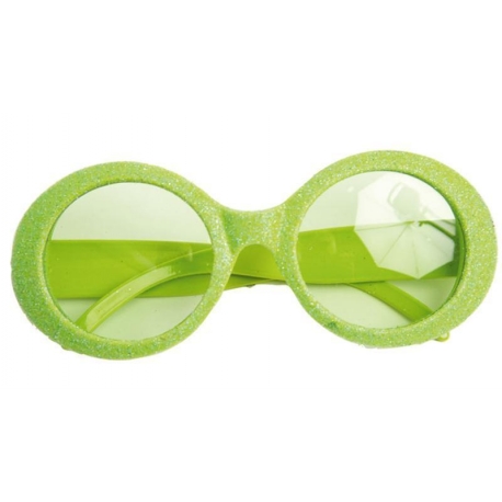 Lunettes disco paillettes - Néon vert