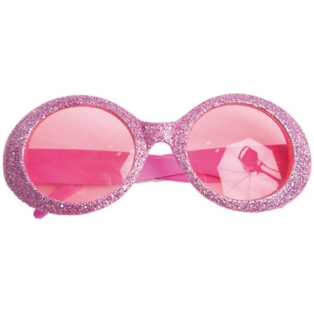 Lunettes disco paillettes - Néon rose