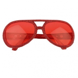 Lunettes Elvis paillettes - Rouge