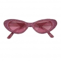 Lunettes disco paillettes - Rose