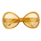 Lunettes flashy et strass - Jaune