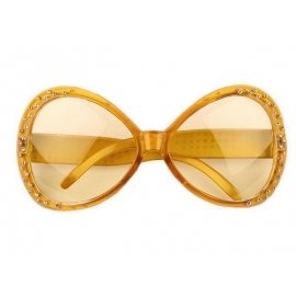 Lunettes flashy et strass - Jaune