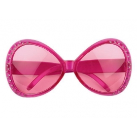 Lunettes flashy et strass - Rose