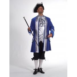 Location costume Marquis bleu/argent