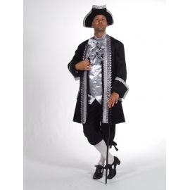 Location costume Marquis noir/argent